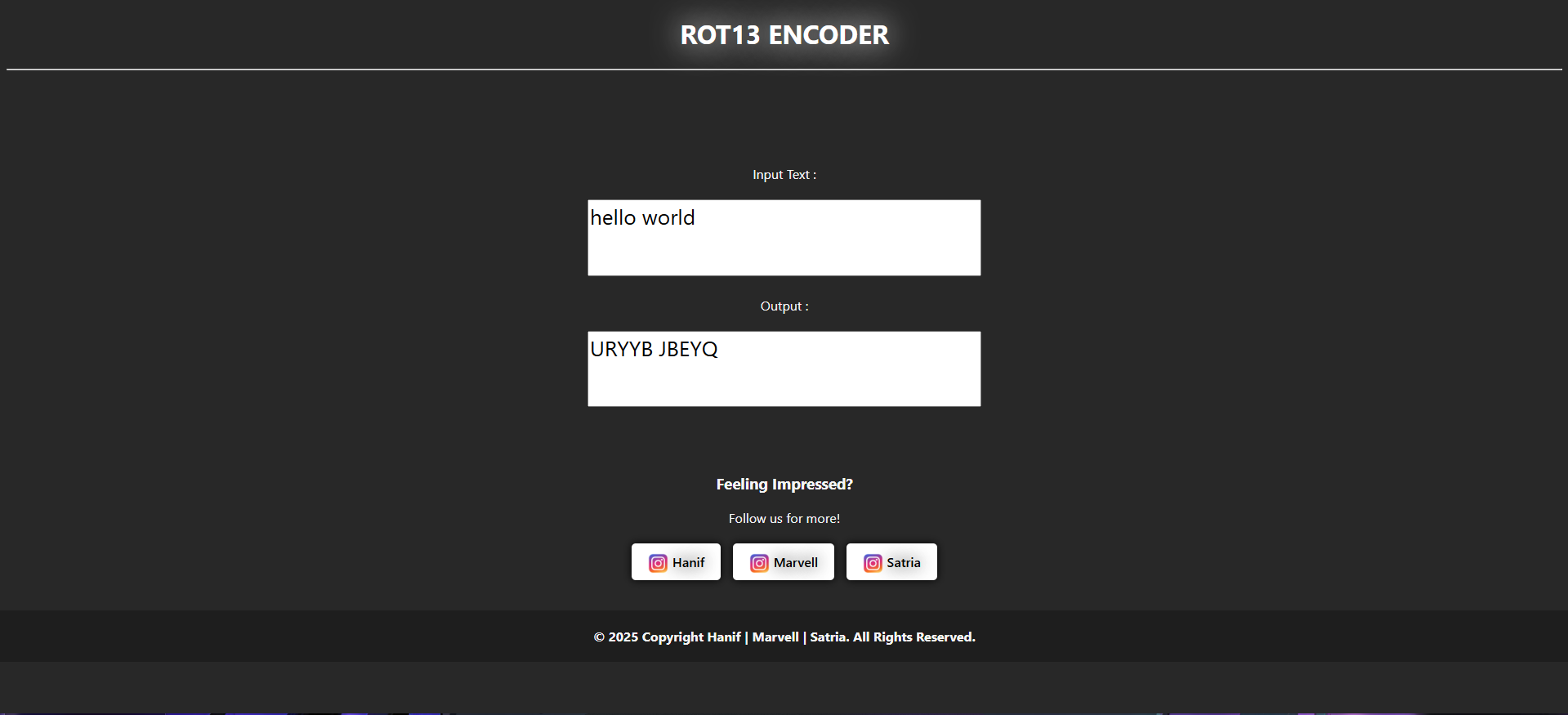 ROT13 Encryptor - Project preview by Marvello Faisal